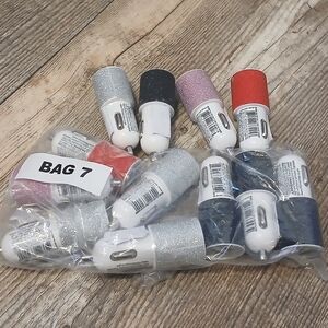 12pk Glitter Car Charger USB-A Fast CHARGERS